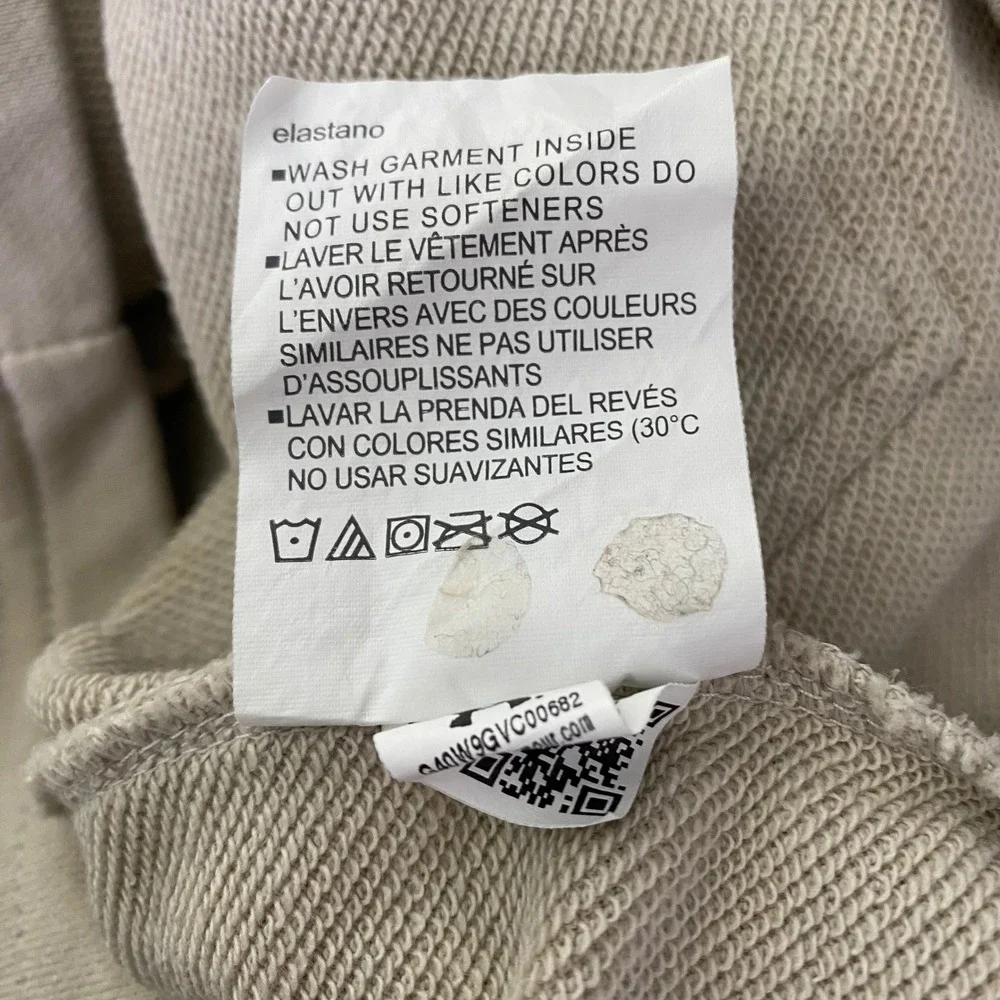 Under Armour Short Sleeve Hoodie Men Medium Beige Pullover Athleisure Streetwear